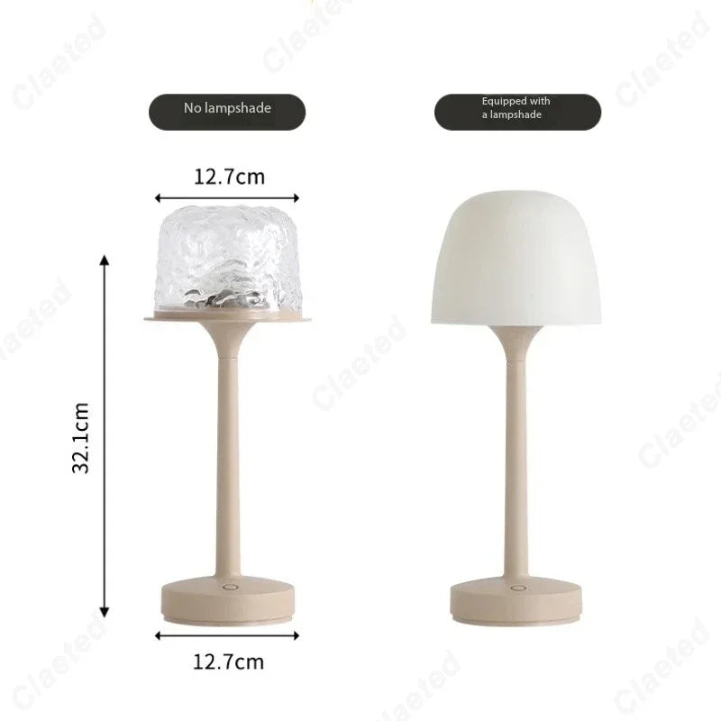 Pilz-Tischlampe mit Wasserwellenprojektion