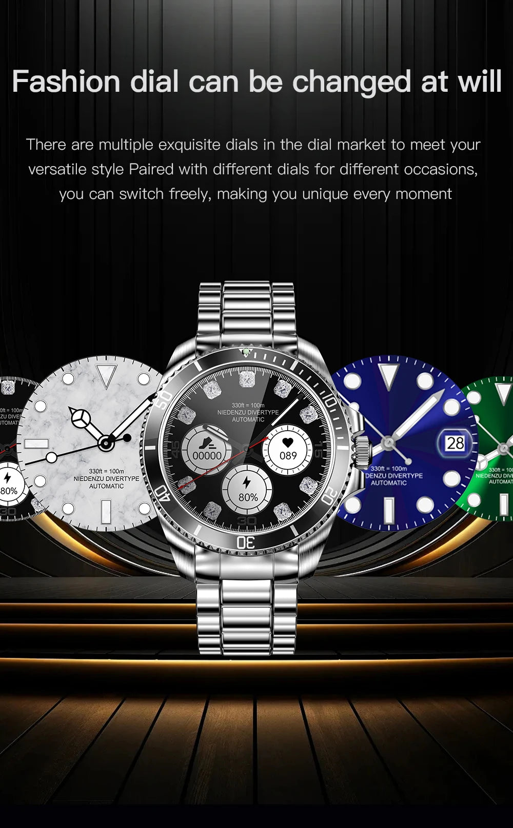 2024 New For Rolex SmartWatch Men Compass GPS Track Smartwatch Amoled Always Displays Temperature Clock BT Call Smartwatch+BOX