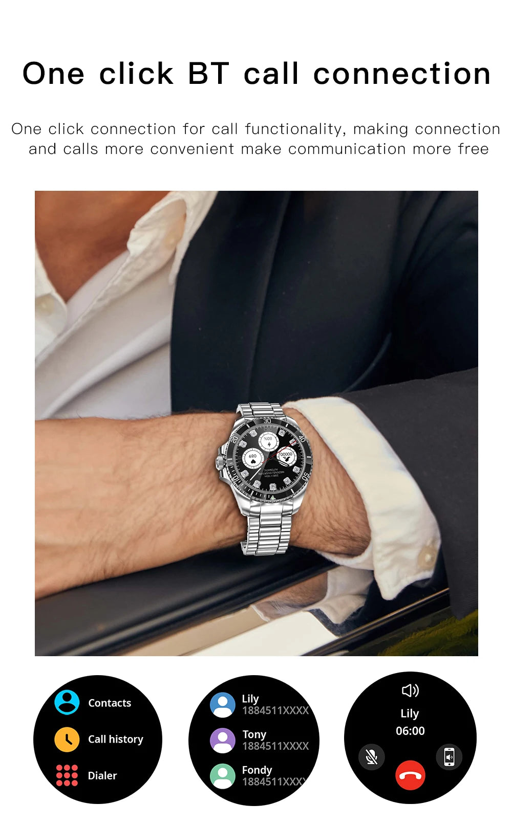 2024 New For Rolex SmartWatch Men Compass GPS Track Smartwatch Amoled Always Displays Temperature Clock BT Call Smartwatch+BOX