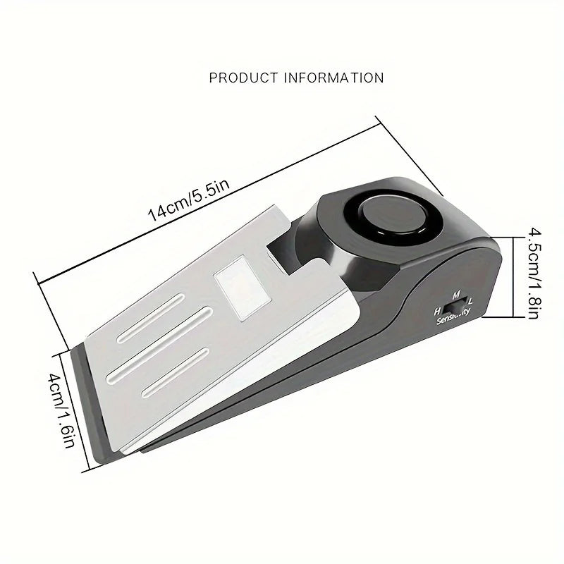 Security protection 125dB super loud anti-theft alarm system, household wedge-shaped door stopper, emergency alarm device