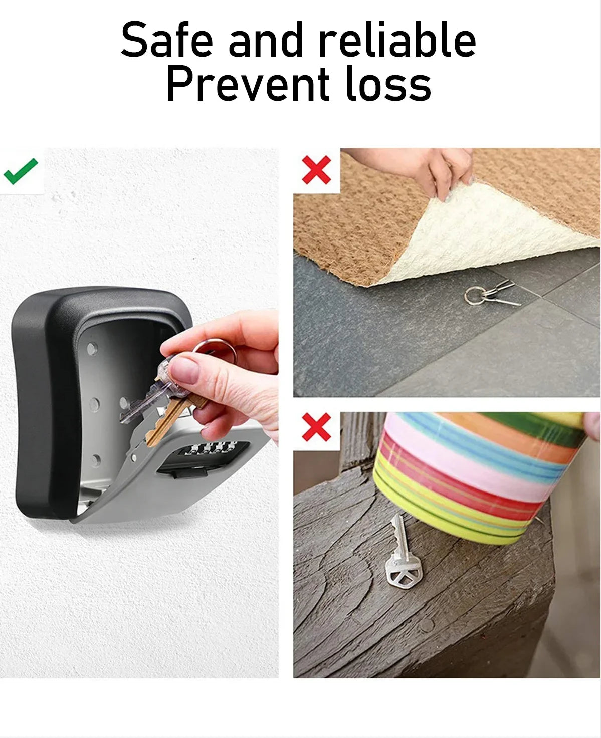 Key Keeper Combination Lock Wall Mounted Waterproof 4 Digits Passwords 5 Keys Storage Box Easy to Fix Home Or Office safe box