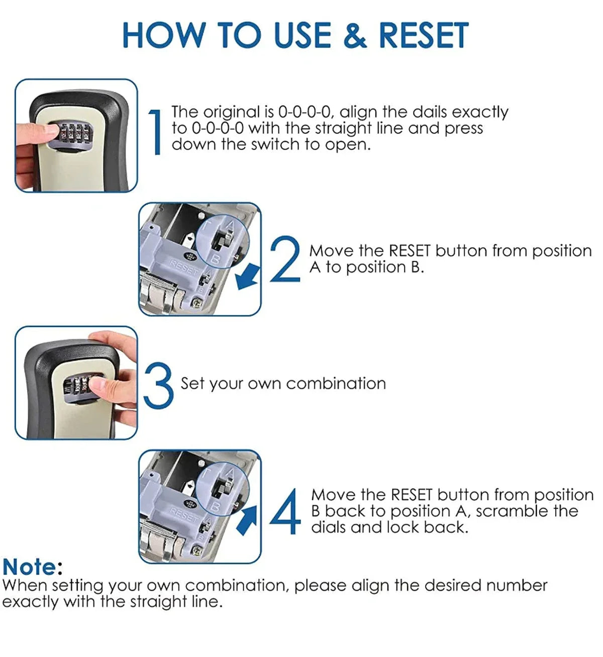 Key Keeper Combination Lock Wall Mounted Waterproof 4 Digits Passwords 5 Keys Storage Box Easy to Fix Home Or Office safe box