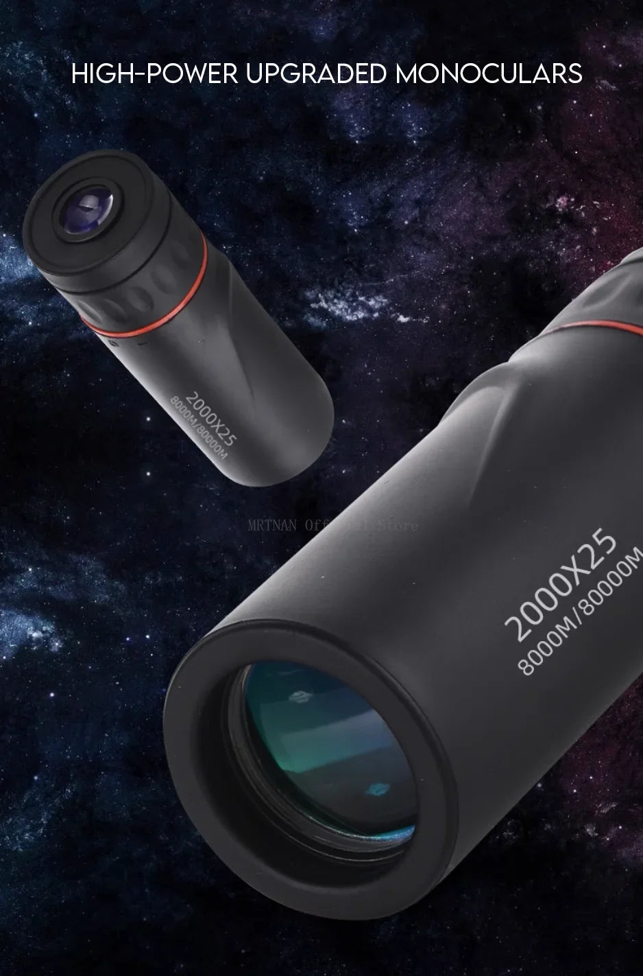2000x25 Monocular Long Reach Night Range 12X HD Magnification Monocular Camping Hunting Accessory Powerful Mini Phone Telescope