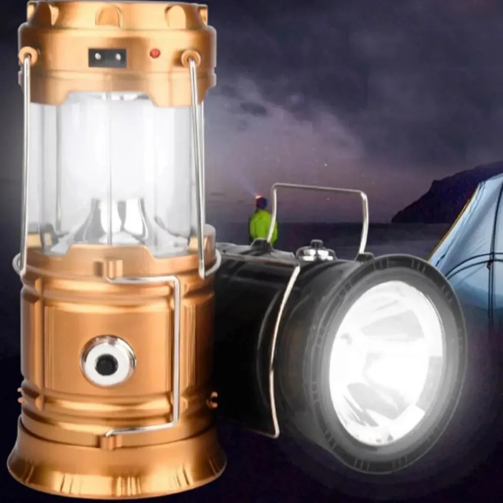 Solar Multifunctional Handheld Camping Lamp Tent Lamp LED Portable Flashlight Portable Waterproof Emergency Powered Work Light