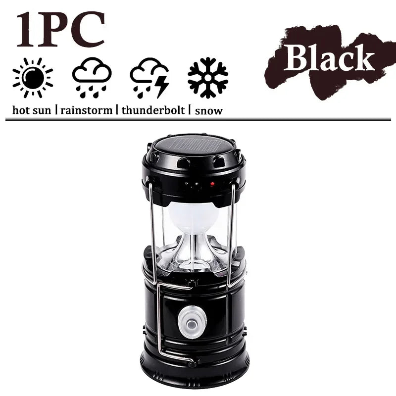 Solar Multifunctional Handheld Camping Lamp Tent Lamp LED Portable Flashlight Portable Waterproof Emergency Powered Work Light