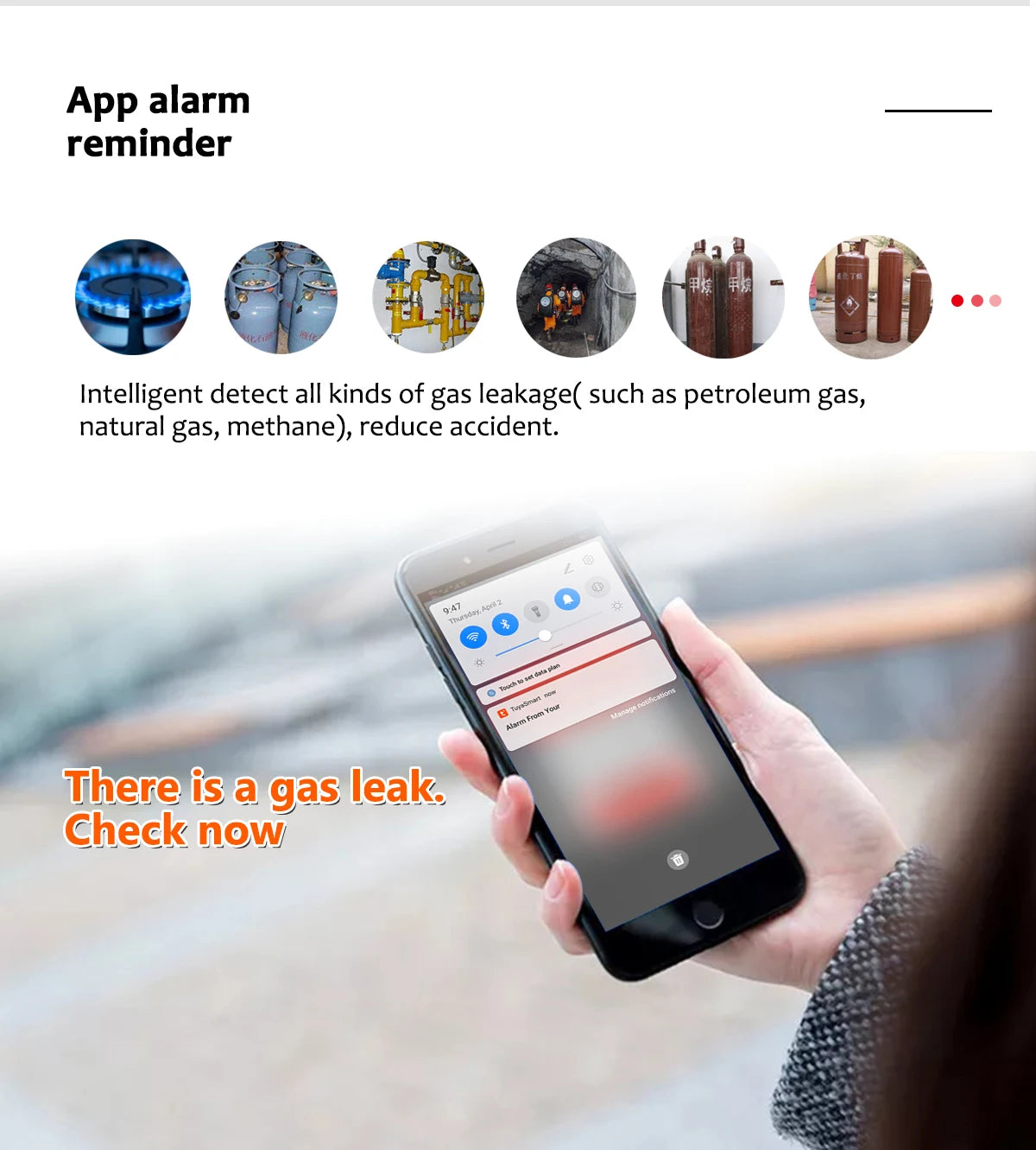 Tuya WiFi Gas Detector Home LPG Natural Gas Leak Alarm LED Display Leakage Sensor Smart Life APP Control