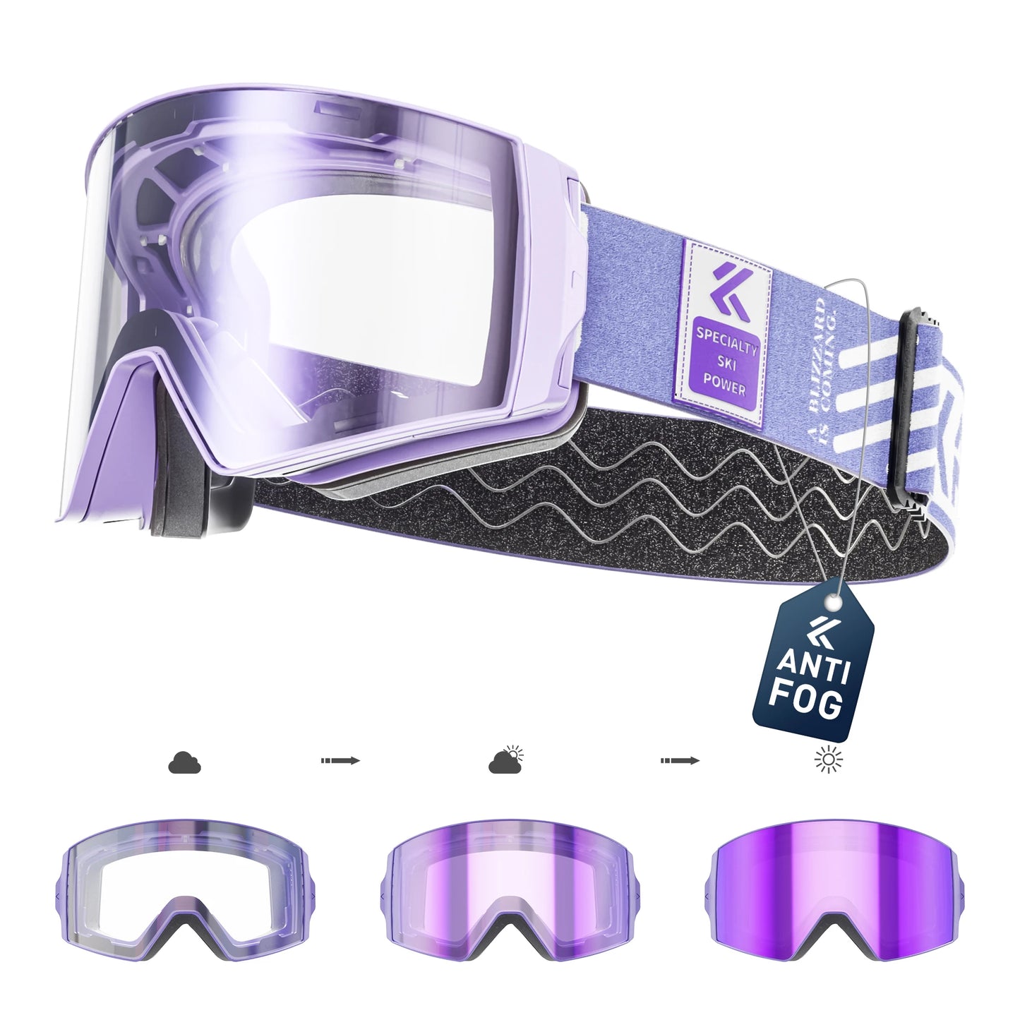 Photochromic Ski Goggles UV400 Anti-fog Magnetic Snowboard Glasses