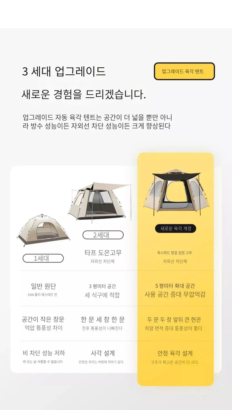 5-9 Personen Outdoor-Klappzelt Instant Pop-Up-Zelt Tragbares automatisches wasserdichtes Campingzelt mit Baldachin für Wanderpicknicks Neu