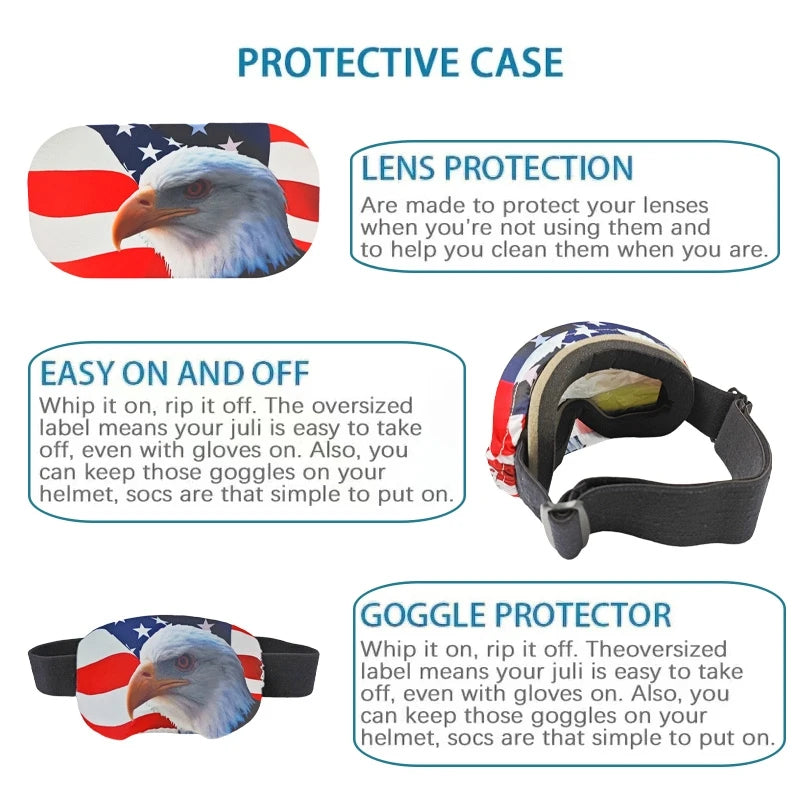 Ski Goggle Cover Scratch-Proof Snowboarding Goggles Protector Stretchy Skiing Eyewear Covers Snow Sport Glasses Protective Gear
