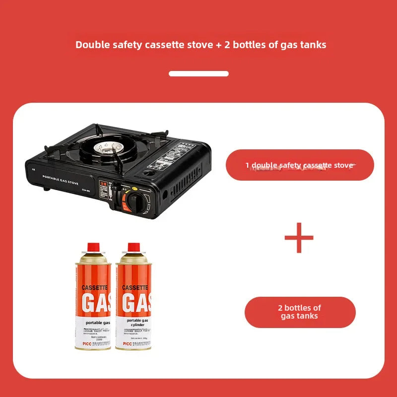 Portable Outdoor Card Gas Stove Cooking Vessel Fuel Butane One-piece Camping Lantern Cooker Gas Furnace Stove Accessories