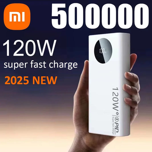 Xiaomi 120W 50000mAh Hochleistungs-Powerbank, Schnelllade-Powerbank, tragbares Batterieladegerät für iPhone, Samsung, Huawei 2024