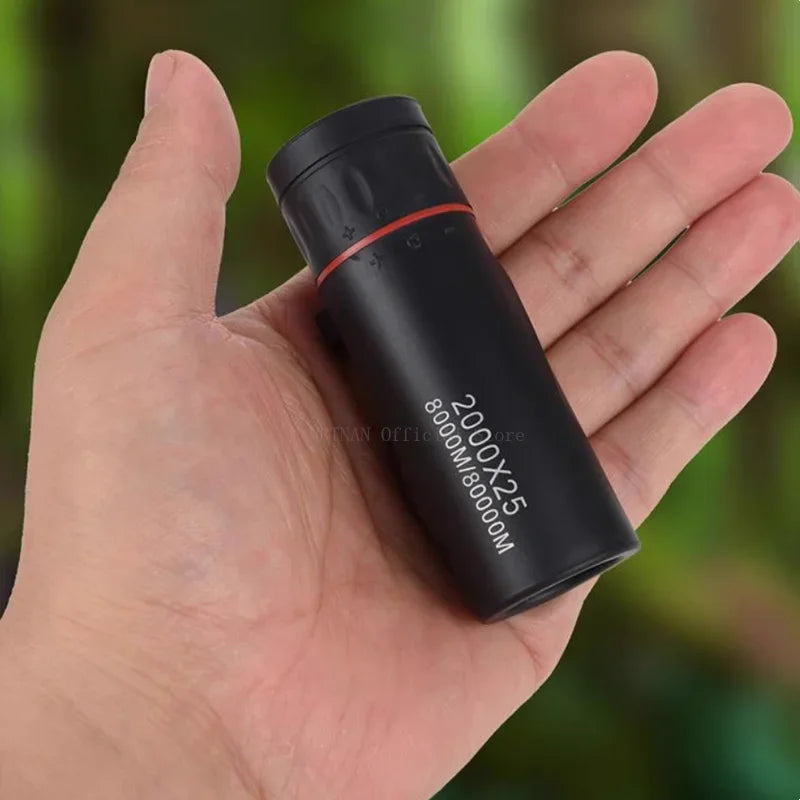 2000x25 Monocular Long Reach Night Range 12X HD Magnification Monocular Camping Hunting Accessory Powerful Mini Phone Telescope