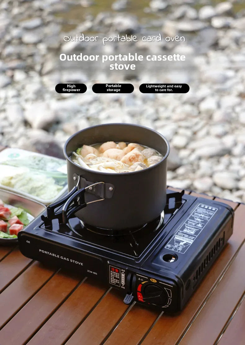 Portable Outdoor Card Gas Stove Cooking Vessel Fuel Butane One-piece Camping Lantern Cooker Gas Furnace Stove Accessories