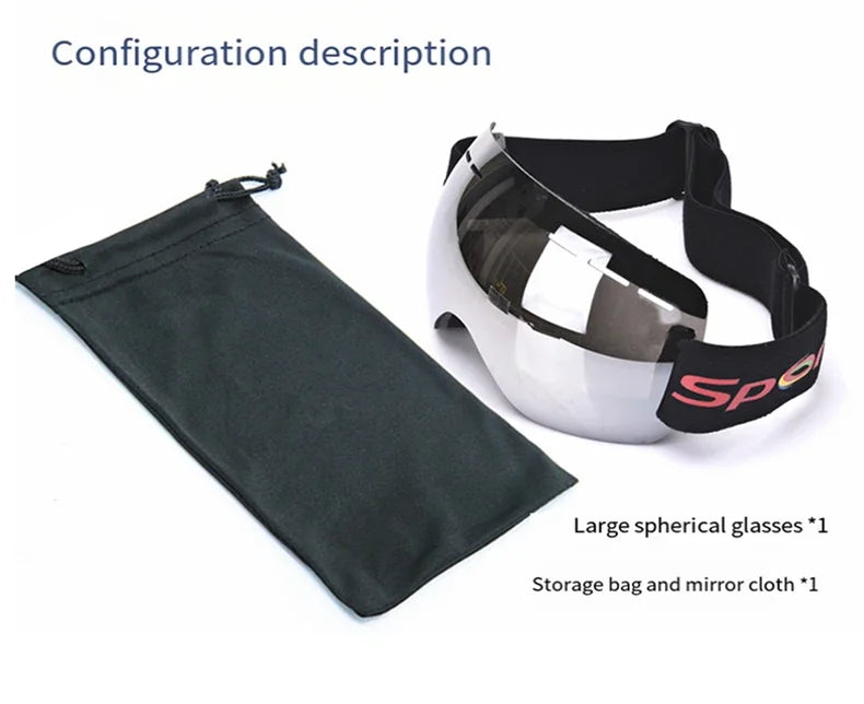 Double Layers Anti-Fog Ski Goggles Winter Snow Sports Goggles Outdoor Snow Snowboard Glasses for Men Women Ski Glasses Eyewear