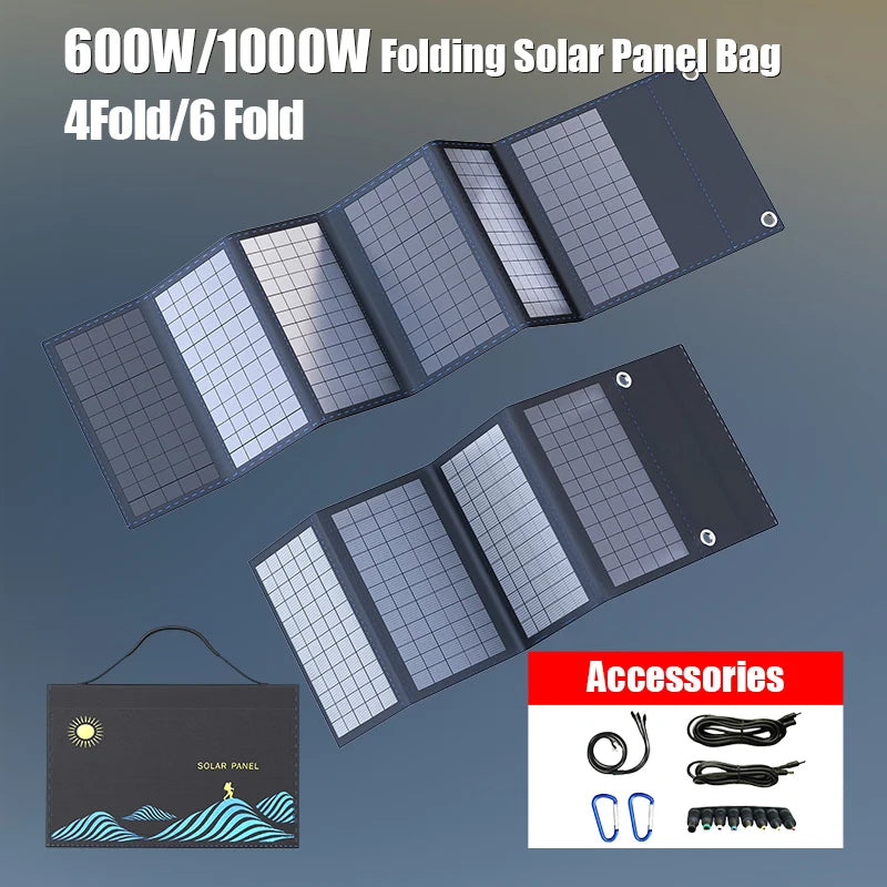 1000W Solar Panel Portable Folding Bag USB+DC