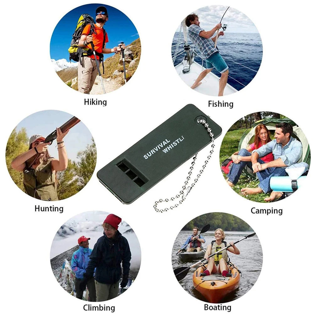 1-10 STÜCKE 3-Frequenz-Pfeife Hohe Dezibel-Überlebenspfeife Outdoor-Wander-Campingpfeife Jagdpfeife Notfall-Überlebenswerkzeug