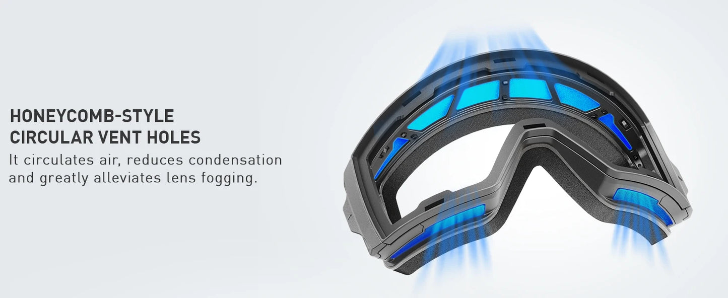 Photochromic Ski Goggles UV400 Anti-fog Magnetic Snowboard Glasses