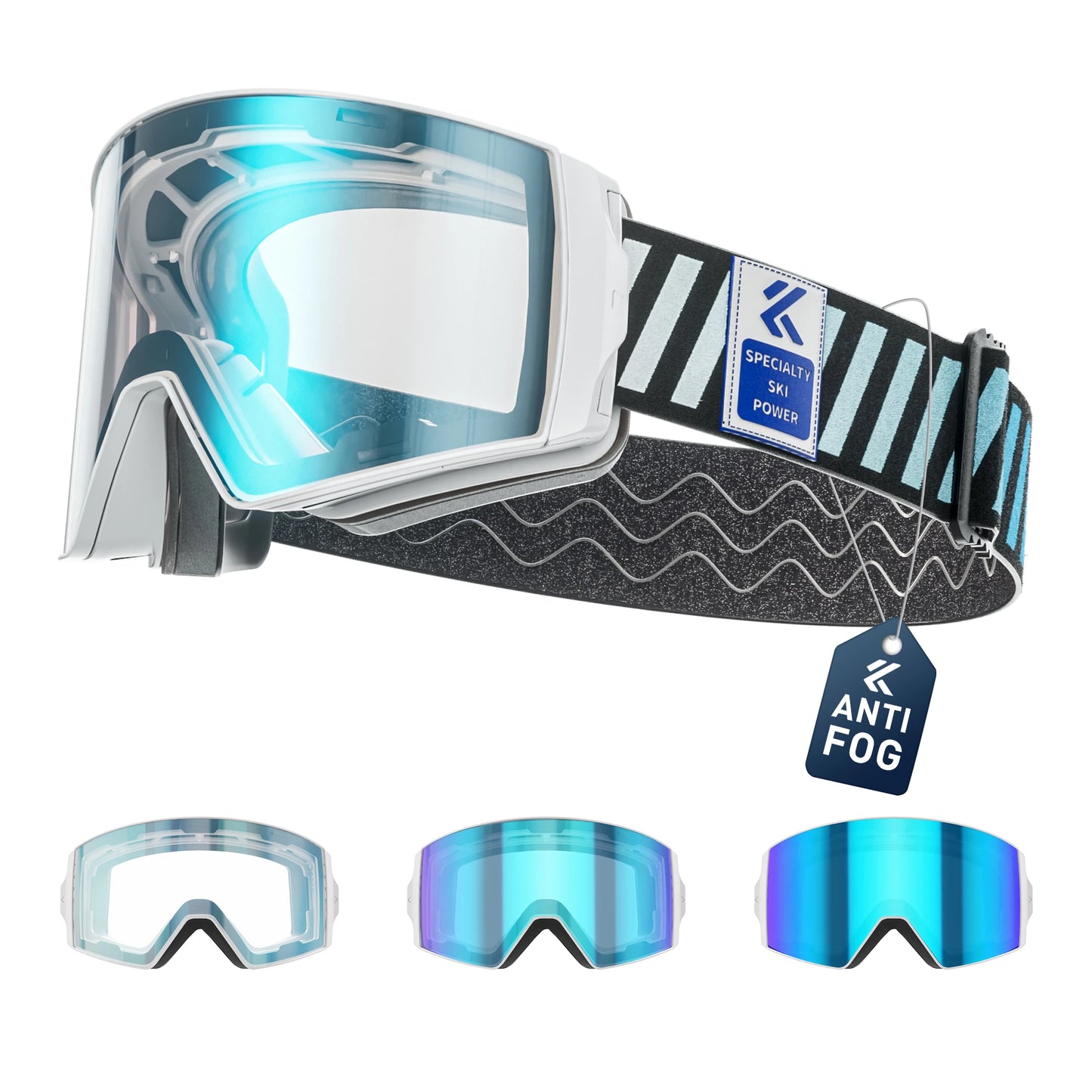 Photochromic Ski Goggles UV400 Anti-fog Magnetic Snowboard Glasses