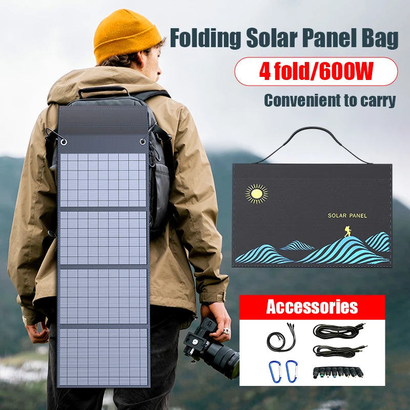 1000W Solar Panel Portable Folding Bag USB+DC