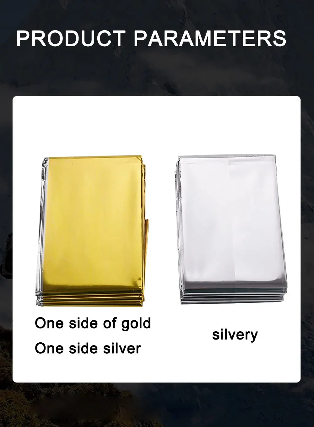 Emergency Thermal Poncho Blanket Lightweight Folding Water Resistant Windproof Sunshade Reusable First Aid Camping Mat Pad Cover