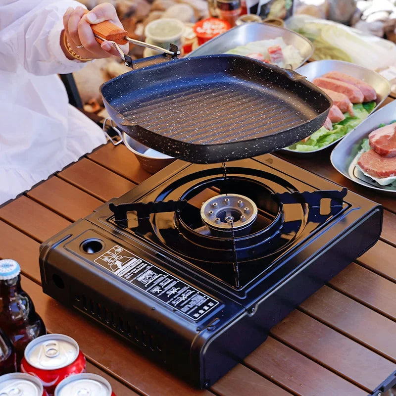 Portable Outdoor Card Gas Stove Cooking Vessel Fuel Butane One-piece Camping Lantern Cooker Gas Furnace Stove Accessories