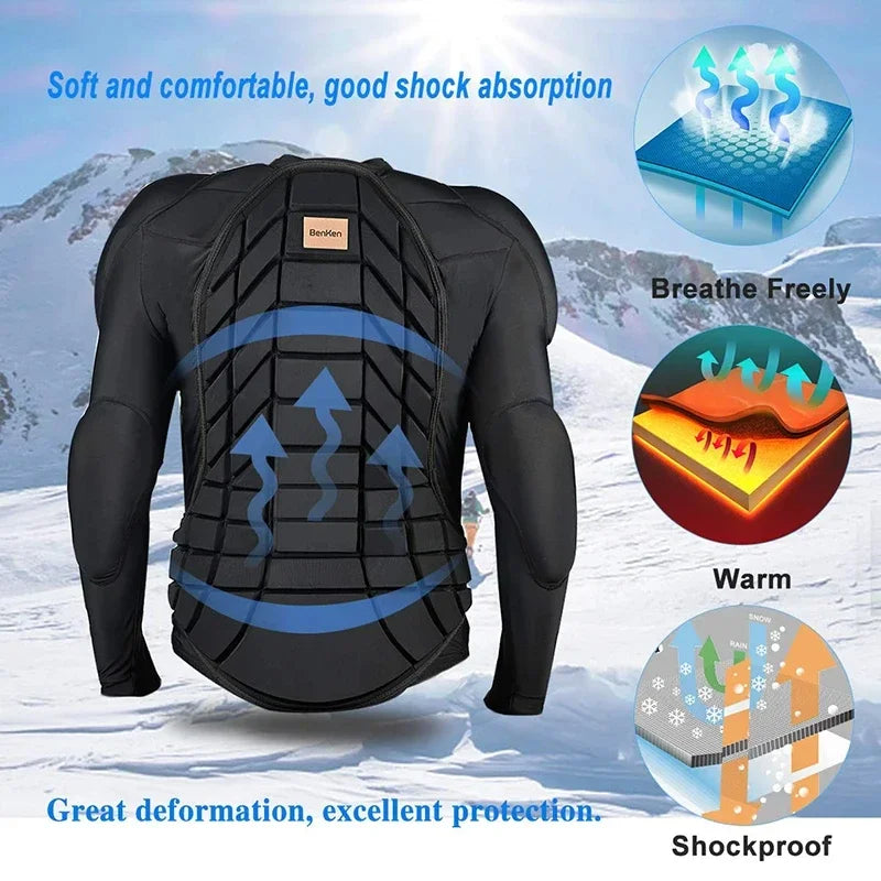 BenKen Professional Ski Protector Skiing Anti-Collision Sports Shirts Motorcycle Protective Jacket Full Body Armor Protector