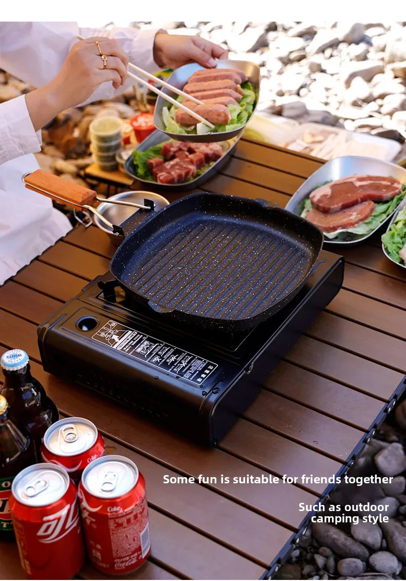 Portable Outdoor Card Gas Stove Cooking Vessel Fuel Butane One-piece Camping Lantern Cooker Gas Furnace Stove Accessories