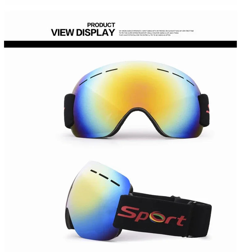 Double Layers Anti-Fog Ski Goggles Winter Snow Sports Goggles Outdoor Snow Snowboard Glasses for Men Women Ski Glasses Eyewear