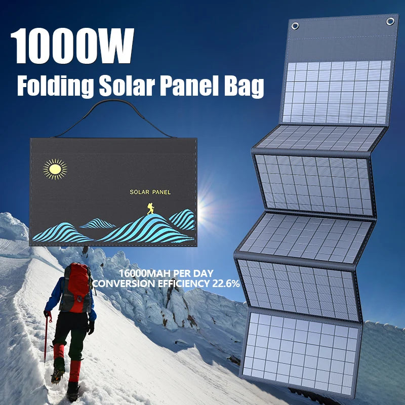1000W Solar Panel Portable Folding Bag USB+DC