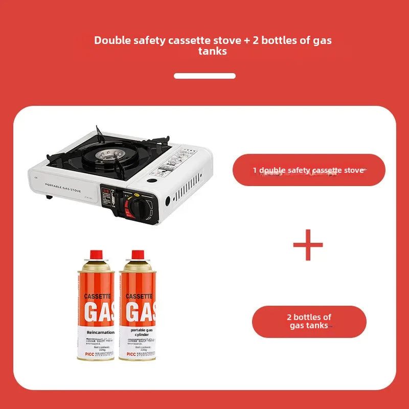 Portable Outdoor Card Gas Stove Cooking Vessel Fuel Butane One-piece Camping Lantern Cooker Gas Furnace Stove Accessories