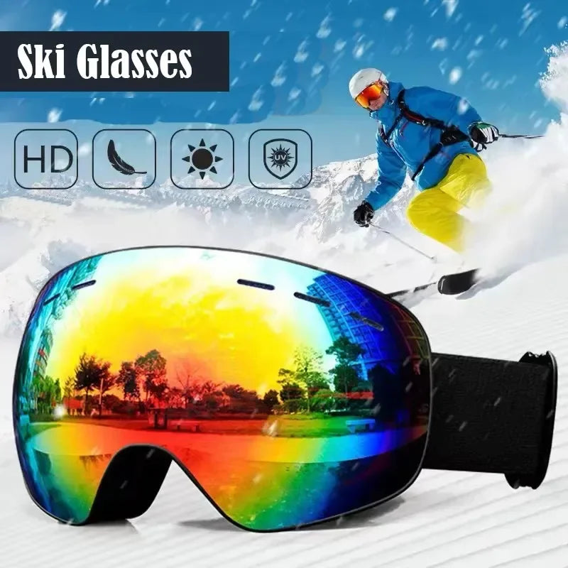 Double Layers Anti-Fog Ski Goggles Winter Snow Sports Goggles Outdoor Snow Snowboard Glasses for Men Women Ski Glasses Eyewear