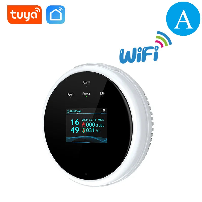 Tuya WiFi Gas Detector Home LPG Natural Gas Leak Alarm LED Display Leakage Sensor Smart Life APP Control