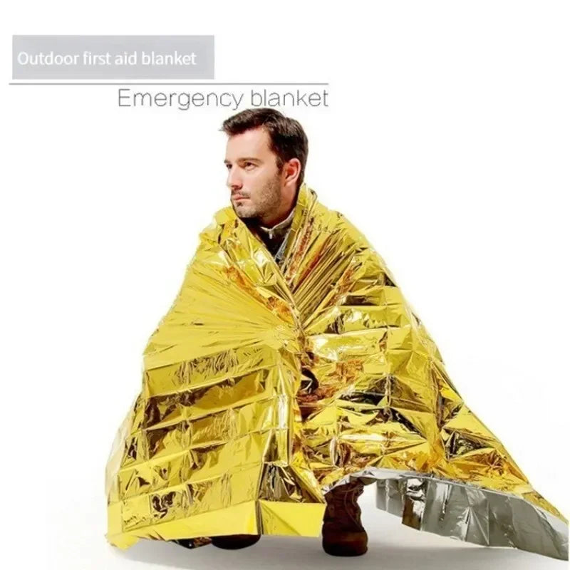 Notunterkunft für 2 Personen, Biwak-Überlebenszelt-Set, Mylar-Schlauchzelt, Schlafsack, wasserdicht, für den Außenbereich, SOS-Wärmedecke, wiederverwendbar 