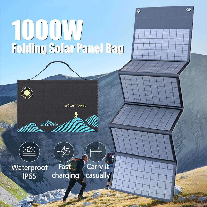 1000W Solar Panel Portable Folding Bag USB+DC