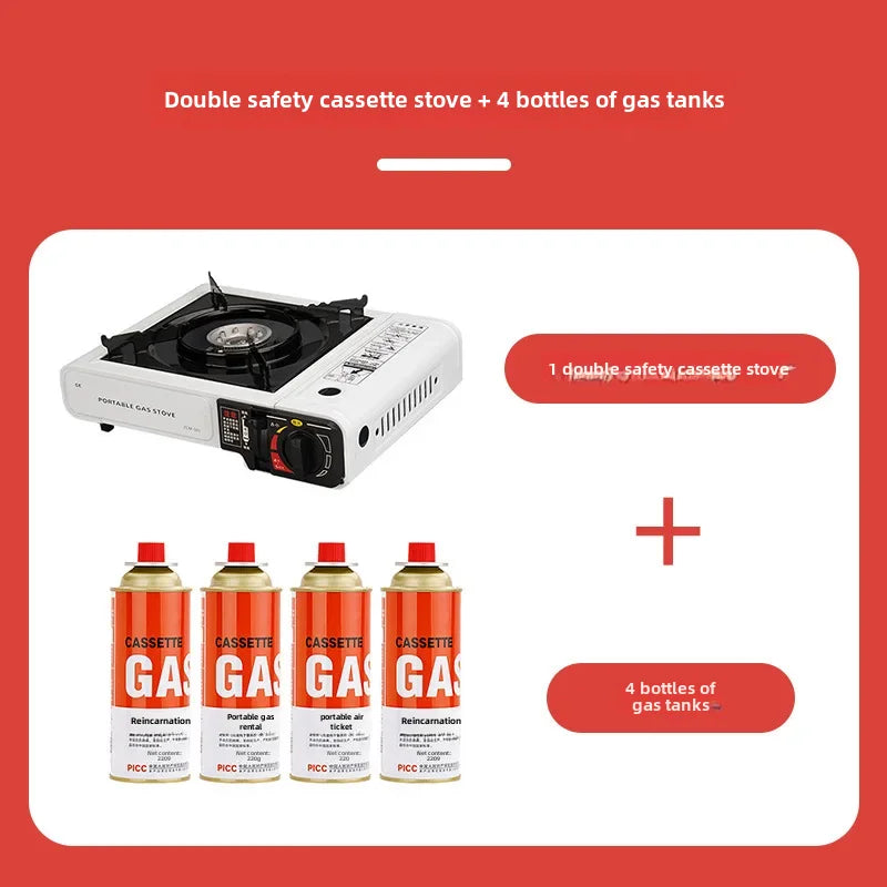 Portable Outdoor Card Gas Stove Cooking Vessel Fuel Butane One-piece Camping Lantern Cooker Gas Furnace Stove Accessories